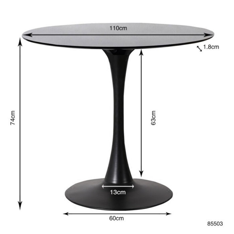 Table Schickeria Black Ø110